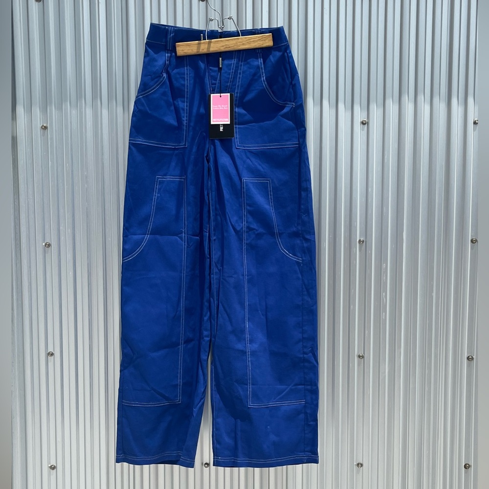 Dark Blue Patchwork Pants